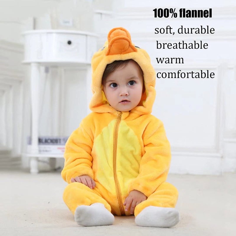 OLLULL Baby Duck Costumes Unisex Toddler Outfit Halloween Dress Up Romper 6-12 Months - Image 4